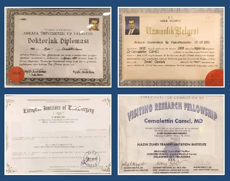 Dr. Cemalettin Camcı Certificates