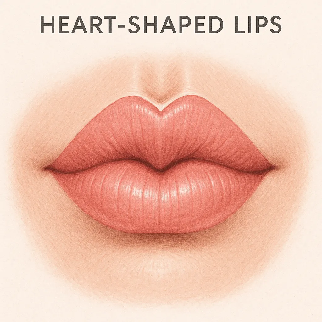 Illustration of the hearth shaped featuring uniform plumpness and a defined vermilion border after filler treatment.